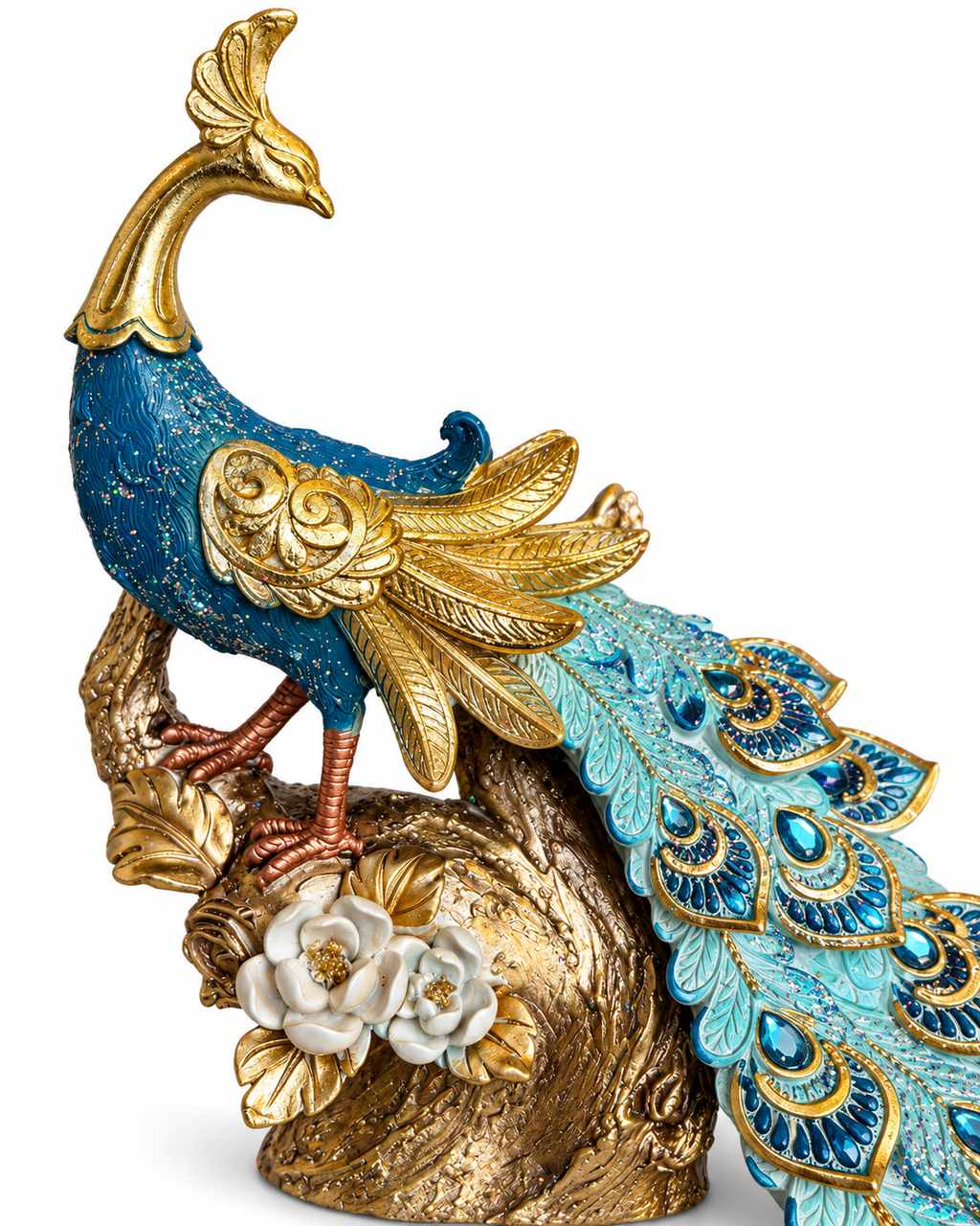 Jewel Feather Peacock Home Decoration Showpiece & Items for Room Decoration