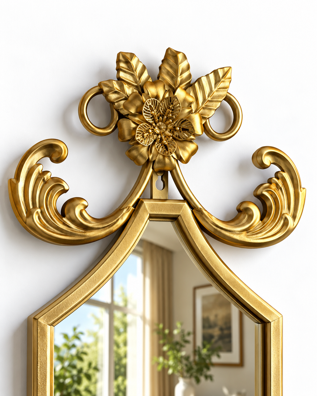 Floral Scepter Designer Wall Mirror For Home & Home Decoration Item