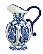 Floral Embrace Decorative Vase & Showpiece for Home & Item for Home Decoration (Blue Pottery)