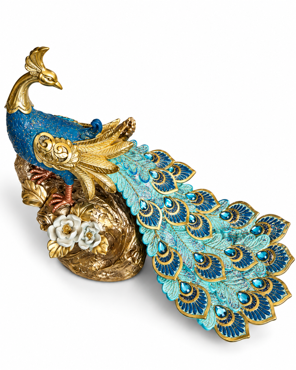 Jewel Feather Peacock Home Decoration Showpiece & Items for Room Decoration