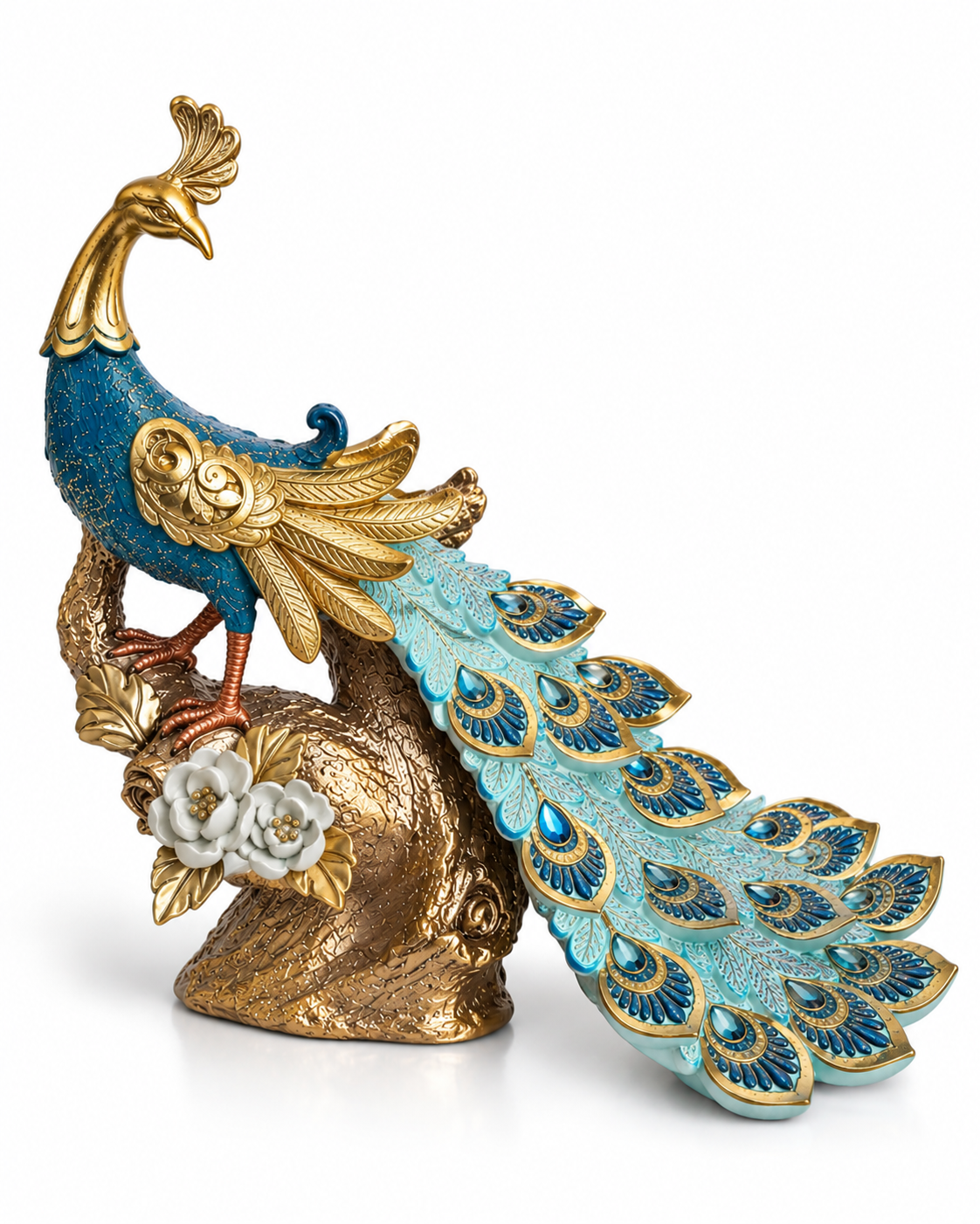 Jewel Feather Peacock Home Decoration Showpiece & Items for Room Decoration
