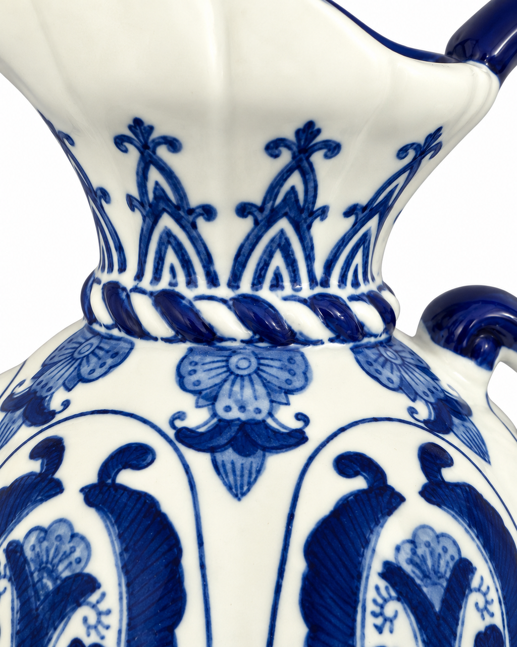 Floral Embrace Decorative Vase & Showpiece for Home & Item for Home Decoration (Blue Pottery)