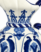 Floral Embrace Decorative Vase & Showpiece for Home & Item for Home Decoration (Blue Pottery)