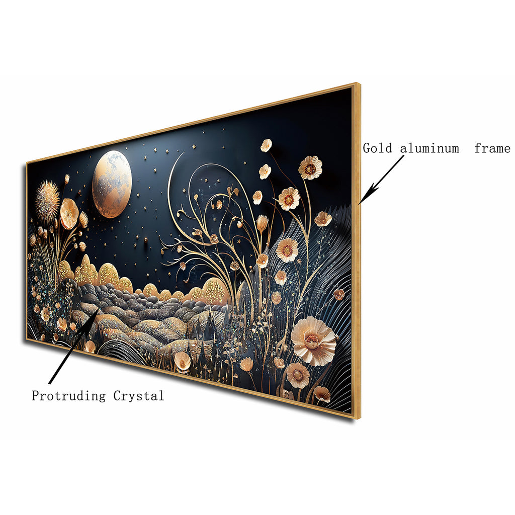 Starry Meadow Glow Crystal Glass Decorative Wall painting Art
