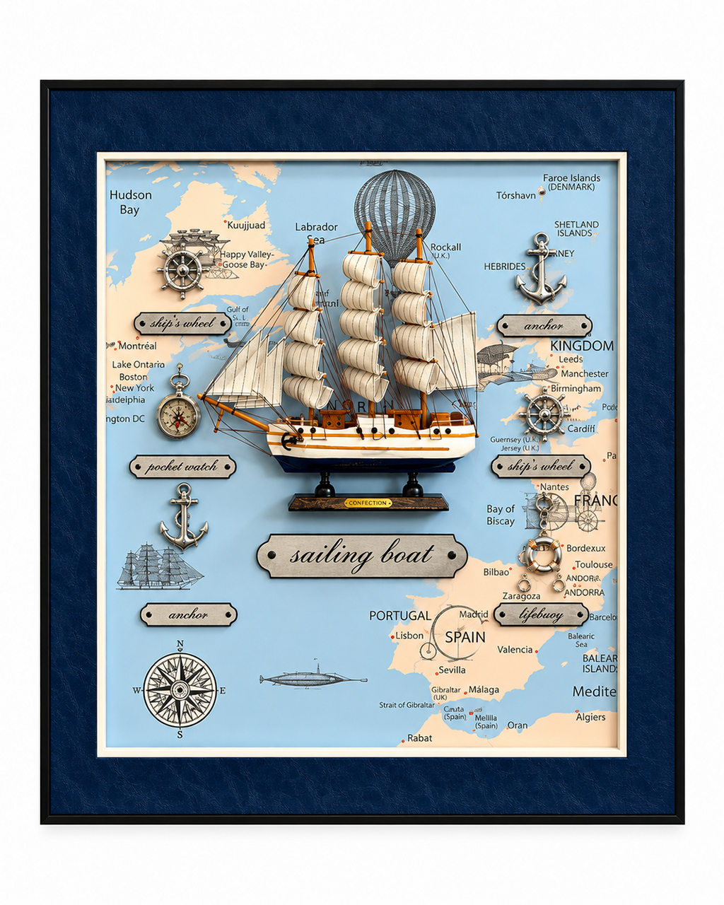 Sailing Odyssey Shadow Box and Wall decoration item
