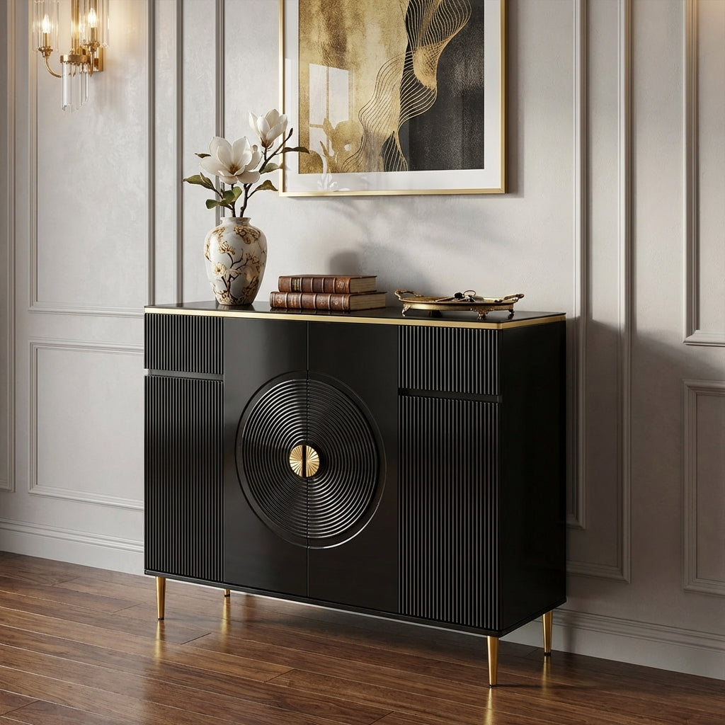 Night Crest Storage and Console Table for Home & Crockery Storage Cabinet / Crockery Unit