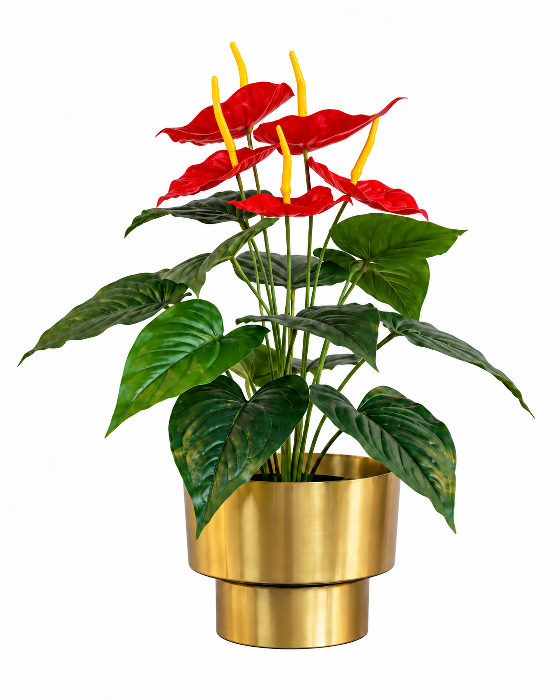 Flamingo Anthurium Artificial Indoor Plant For Home ( 1.5 Feet ) (Natural Feel)