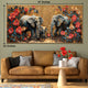 Elephant Garden Crystal Glass Decorative Wall painting Art