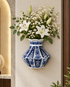 Blossom Gallery Decorative Wall Hanging Vase & Item for wall Decoration (Blue Pottery)