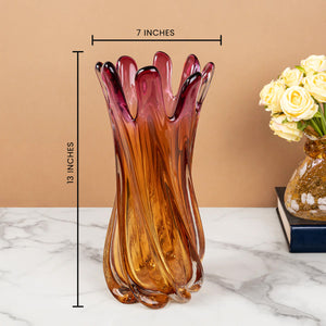 Amber Aura Handblown  Glass Vase & Decorative showpiece