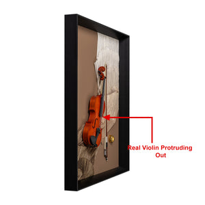 Musical Violin Pop Art Shadow Box