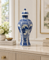 Dynasty Landscape Decorative Vase & Showpiece for Home & Item for Home Decoration (Blue Pottery)