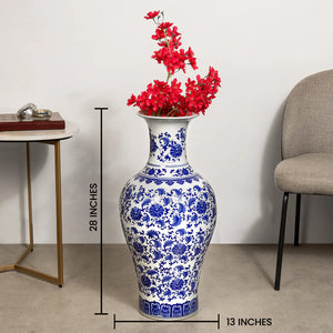 The Crystal Sea Blue Ceramic Decorative Vase And Showpiece - Grande