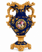 Soft Floral Dreams Decorative Vase & Showpiece for Home Decoration - Royal Blue