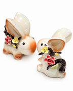 Blossom Bunny Home Decoration Showpiece - Brown