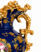 Soft Floral Dreams Decorative Vase & Showpiece for Home Decoration - Royal Blue