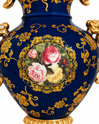 Soft Floral Dreams Decorative Vase & Showpiece for Home Decoration - Royal Blue