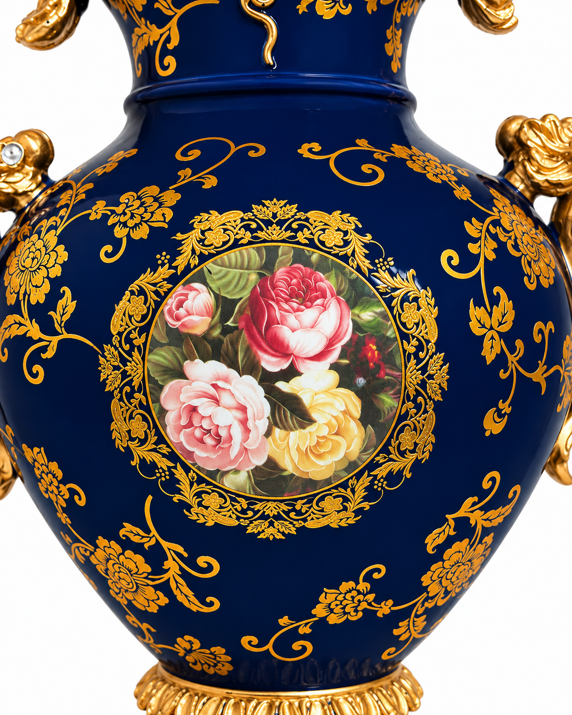 Soft Floral Dreams Decorative Vase & Showpiece for Home Decoration - Royal Blue