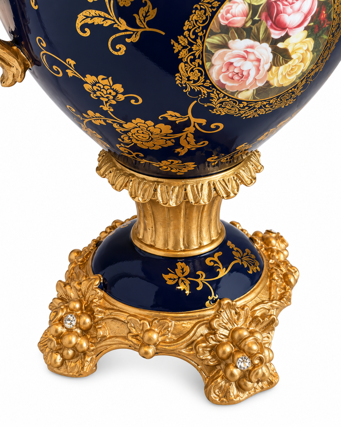 Soft Floral Dreams Decorative Vase & Showpiece for Home Decoration - Royal Blue