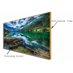 Lakeside Horizon Crystal Glass Nature Painting & Wall Decoration Items