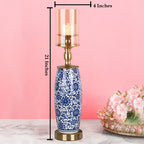 Duchess Floral Decorative Candle Stand - Big (Blue Pottery)