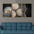 3 Pieces Black & Gold Abstract Framed Canvas Wall Art