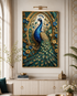 Peacock of Golden Grace Crystal Glass Painting & Wall Decoration Items