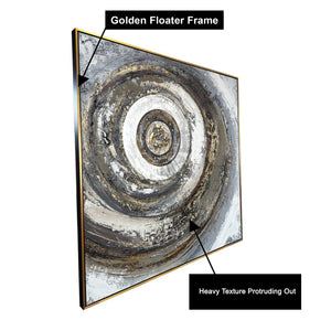 Cosmic Spiral Hand Wall Painting and Item for Wall Decoration (Comes With an Outer Floater Frame) (40x40 Inches)