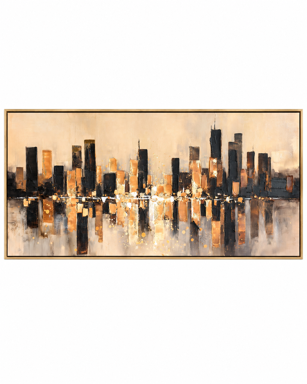 City of Dreams Hand painting for Home & Wall Decoration Item (With Outer Floater Frame) (47x31.5 Inches)