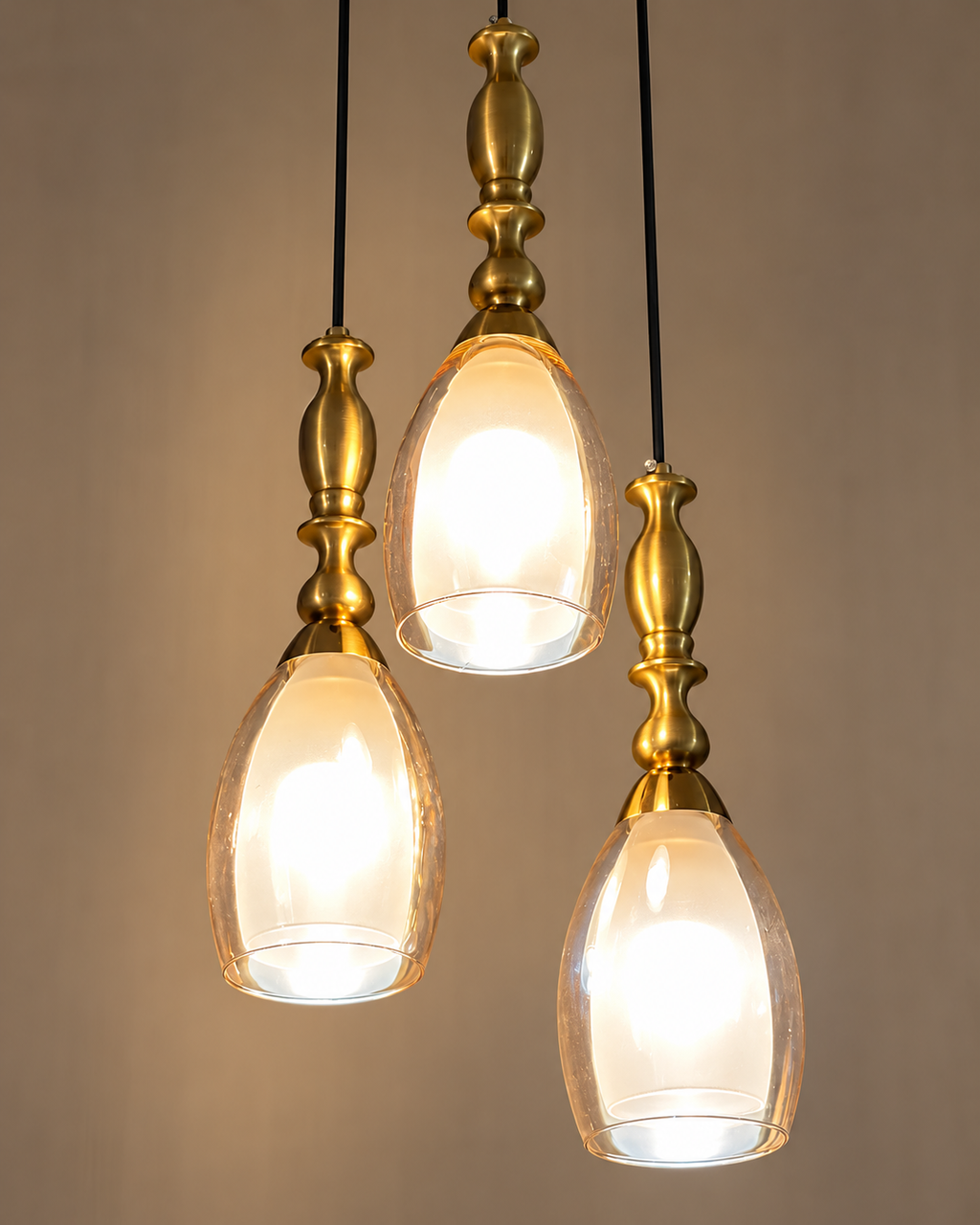 Elaris Gleam Ceiling Light For Living Room & Item for Home Decoration - Set of 3 Pendant