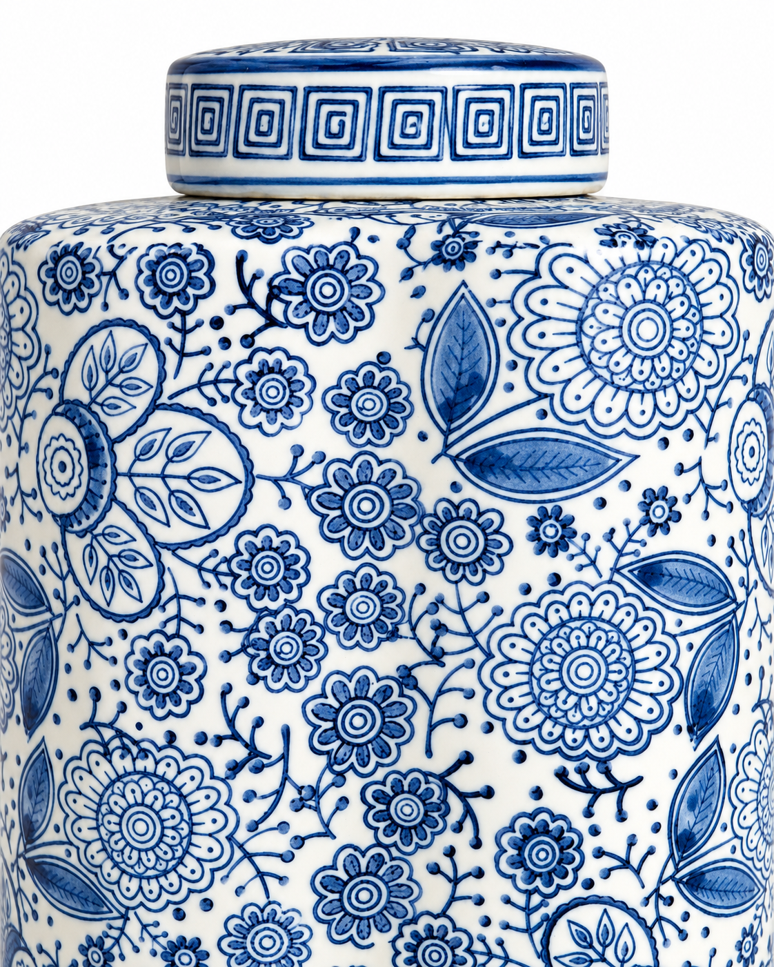 Floral Dynasty Decorative Vase For Home & Item for Home Decoration - Set of 2 (Blue Pottery)