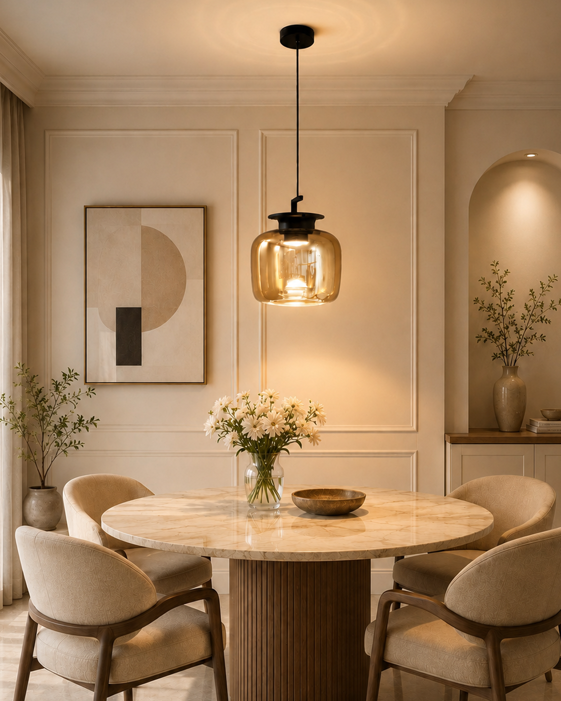 Lucia Glow Pendant Light For Living Room & Home Decoration item - Amber