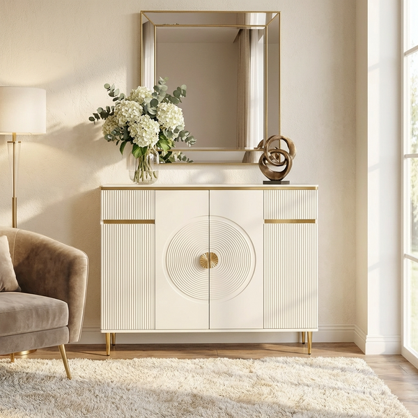 Snow Vortex Wooden Storage Cabinet and Console Table For Home & Crockery Storage Cabinet / Crockery Unit