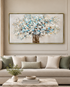 Morning Petals 100% Hand Painted Wall Painting (With Golden Outer Floater Frame frame) (27.5x55 Inches)
