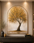 Golden Autumn Tree  Embossed Wall Painting for Home & Item for Wall Decoration ( 35.5 x 23.5 Inches )