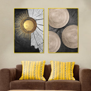 Earth's Crust Inspired Framed Canvas Wall Art - Set of 2