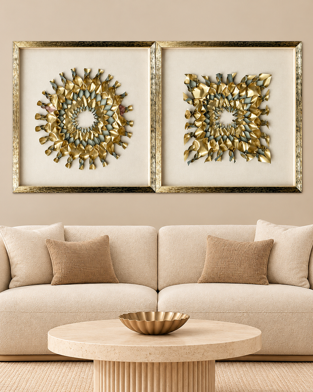 Infinite Motion & Celestial Prism Shadow Box Wall Decoration Piece - Set of 2