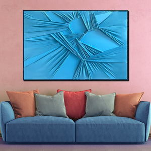 The Unseen Symphony Modern Wall Art - Blue ( 32 x 47 Inches )