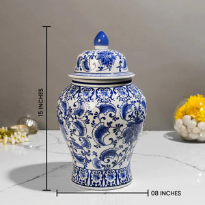 Handmade Blue White  Decorative Ceramic Vase And Showpiece