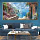 Mediterranean Garden Promenade  Crystal Glass Colorful Paintings for Living Room