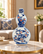 Garden Melody Decorative Vase & Showpiece for Home & Item for Home Decoration (Blue Pottery)