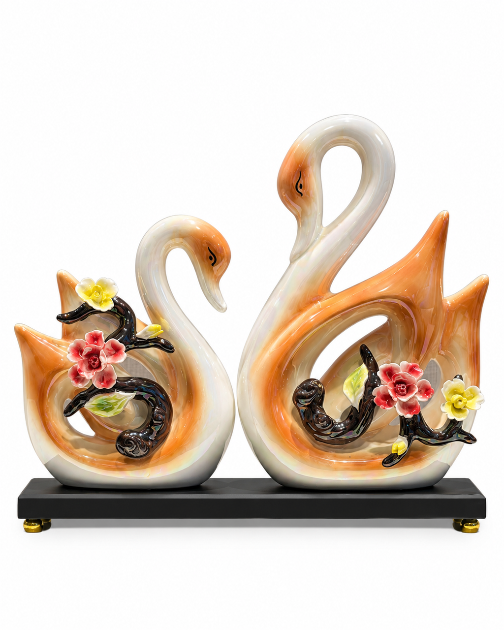 Floral Grace Home Decoration Showpiece - Brown
