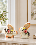 Blossom Bunny Home Decoration Showpiece - Brown