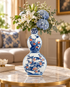 Garden Melody Decorative Vase & Showpiece for Home & Item for Home Decoration (Blue Pottery)