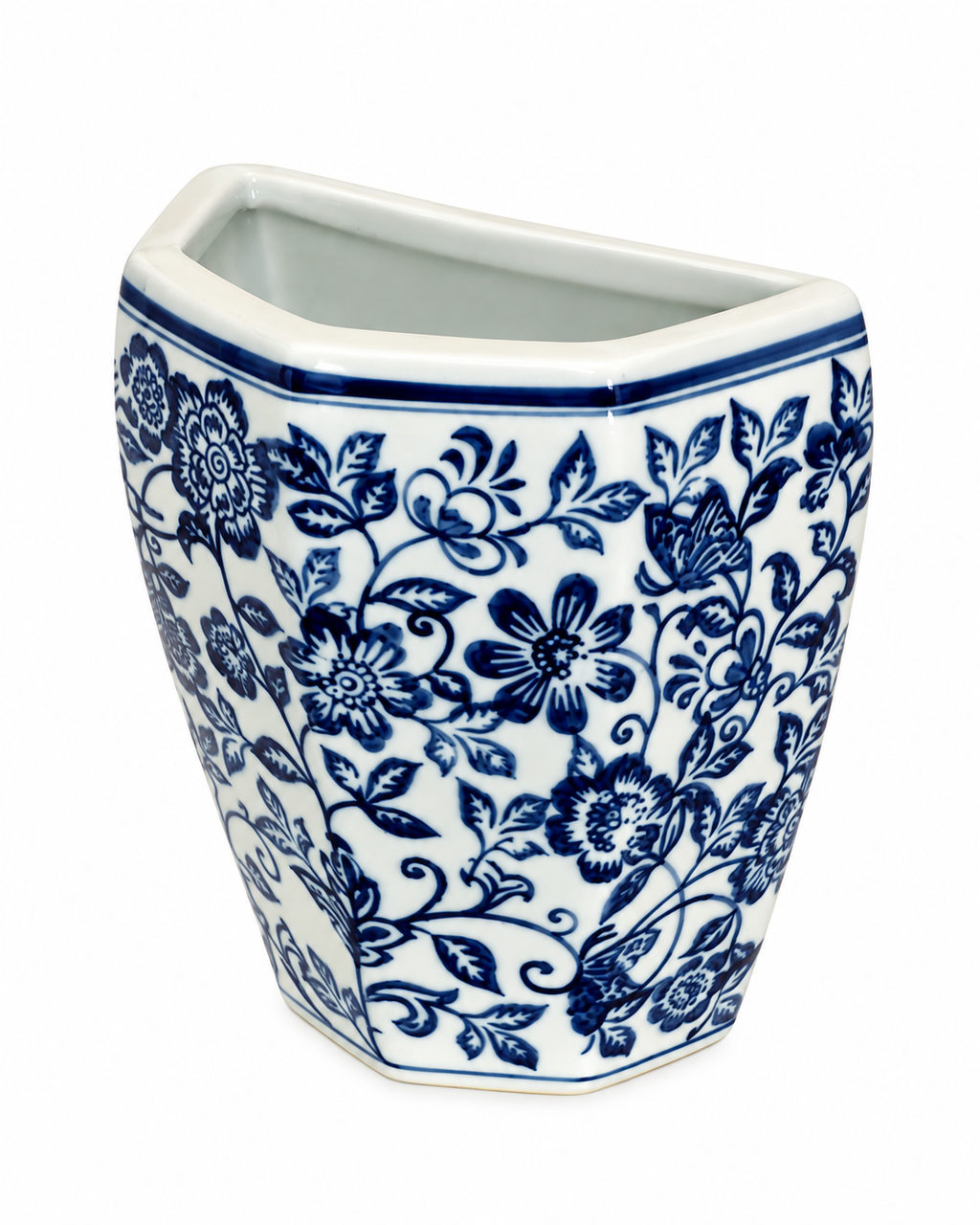 Fleur Elegance Decorative Wall Vase For Home & Item for Home Decoration (Blue Pottery