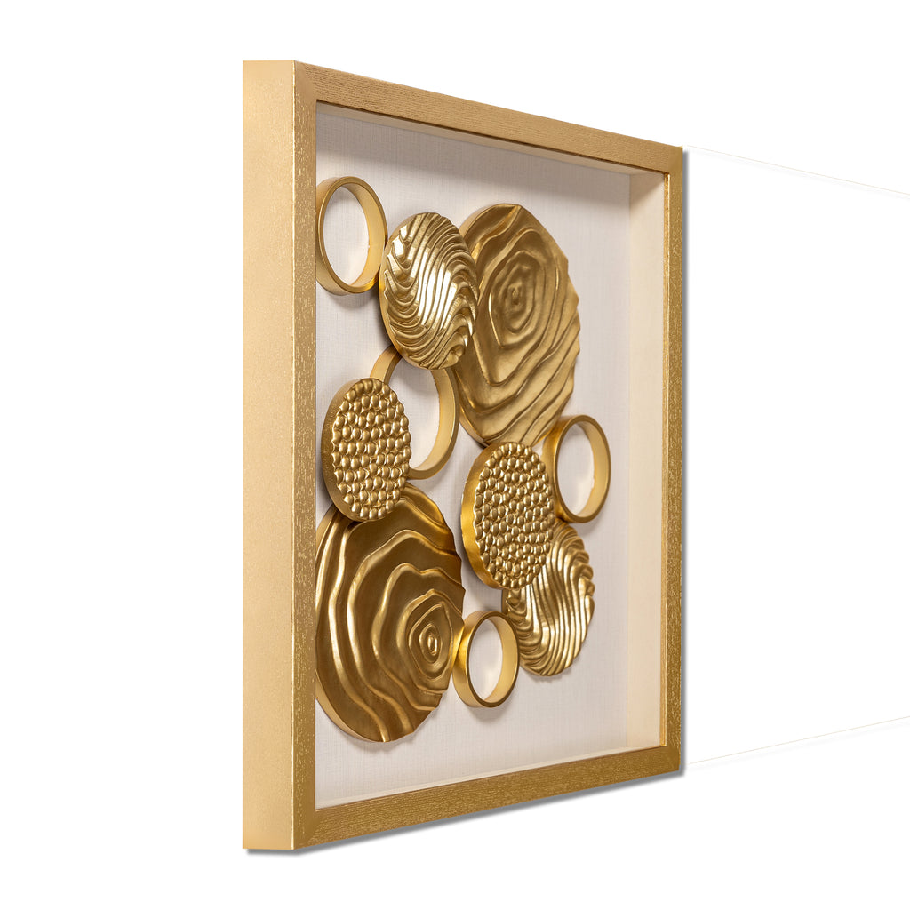 Golden Cosmos Shadow Box for Wall Decoration