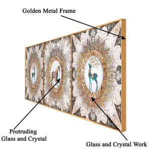 Serengeti Dreams Crystal Glass Painting - Set of 3