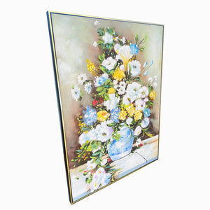 Blossoming Joy Wall Art Hand Wall Decor Paintings for Home (With outer Floater Frame) (34x45.5 Inches)