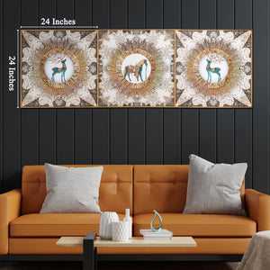 Serengeti Dreams Crystal Glass Painting - Set of 3