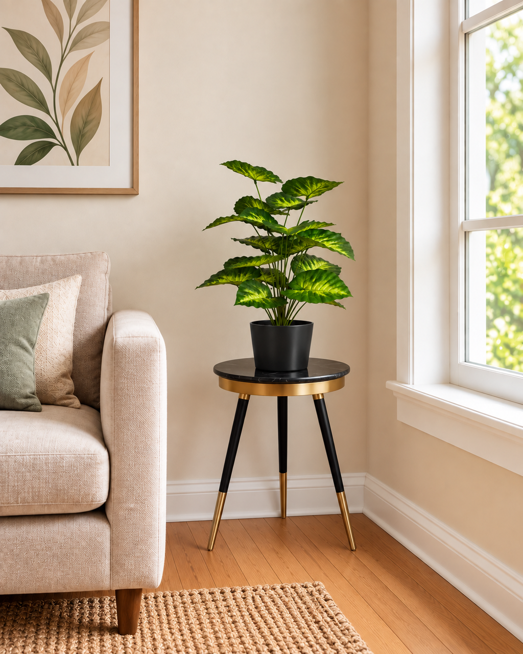 Sunlit Caladium Artificial Indoor Plant For Home ( 2.1 Feet ) (Natural Feel)